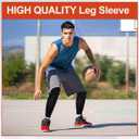 2 Pair Compression Leg Sleeves and Arm Sleeve,UV Protection & Full Leg Coverage,Anti-Slip Silicone Grip,White & Black (M)