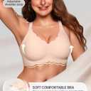OEAK Women Jelly Bras No Underwire Scalloped Push Up Buttery Soft Tshirt Bra Seamless Full Coverage Convertible Everyday Bra (Beige, XL)