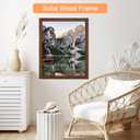 3 Pack 14x17 Wood Picture Frame Brown, Rustic Natural 17x14in frame Woodgrain, Distressed Brown 14 x 17 in Wall Photo Poster Frame with HD Plexiglass, Horizontal Vertical Wall Mounting Set of 3