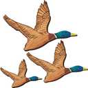 Wenqik 3 Size Mallard Duck Wall Art Wooden Ducks Wall Decor Rustic Flying Birds Decor Carved for Home Living Room Bedroom Office(Normal Size,Blue)