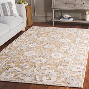 SAFAVIEH Marquee Collection Accent Rug - 4' x 6', Rust & Blue, Handmade Wool, Ideal for The Living Room, Dining Room, Bedroom (MRQ502P-4)