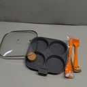 AHFLRTO 4 Cup Egg Pans Nonstick, Aluminum Omelette Pan with Lid, Healthy Egg Skillet for Eggs, Pancakes, Crepes, Sandwiches, Compatible with Gas Stove & Induction Cooktop