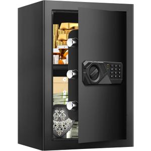3.4 Cubic Feet Large Safes for Home Use Fire and Water proof, Digital Security Safe with Key and Combination, Home Safes Water and Fireproof for Firearm Medicine Money Valuables