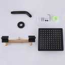 2 Handles Shower Faucet Set, Two Handle Shower with 8'' Stainless Steel Shower Head Combo Set, Single Function Shower Trim Kit with Rough-in Valve, Matte Black