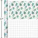 Retrify White Wrapping Paper Roll - Cute Red Berry and Green Leaves Mini Roll Foil Gift Wrap Paper for Christmas Holiday Festive Decoration - 17 Inches x 32.8 Feet