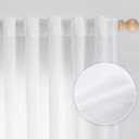 MYSKY HOME White Linen Sheer Curtains 63 inch length Light Filtering Semi Sheer Curtains for Bedroom Short Window Treatment Privacy Protect Drapes Set, Back Tab Boho Farmhouse Soft, 50" Wide, 2 Panels