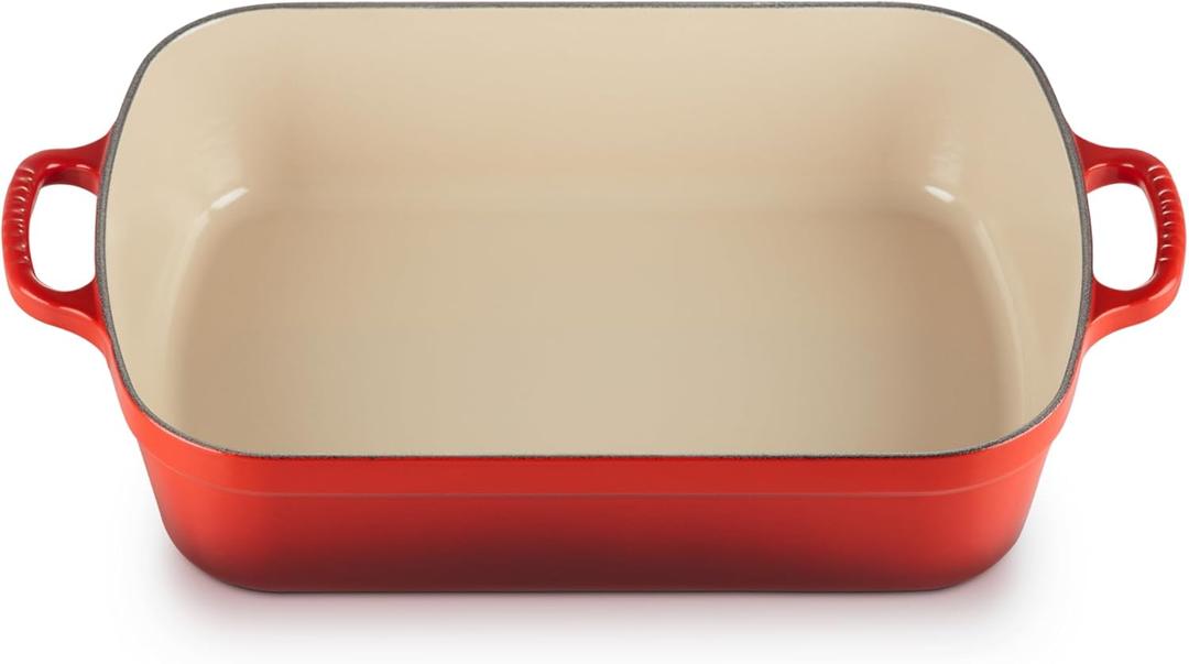 Le Creuset Enameled Cast Iron Signature Rectangular Roaster, 5.25 qt. (11.7" x 16.8"), Cerise