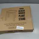 Demigo Indoor Plant Stand, 8 in Tall Natural Acacia Wood Plant Shelf Decor