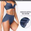 UMMISS Cotton Underwear for Womens High Waisted Slight Tummy Control High Cut Panties Full Coverage Ladies Briefs 5 Pack (M)