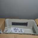 SportPet Airline Compliant MEDIUM 24.25" Travel Dog Kennel-Durable Plastic Airline Pet Carrier w/Removable Wheels & Food Bowls, Collapsible Indoor/Outdoor Dog Kennel, Dogs up to 23"L & 15"H-Cream/Gray