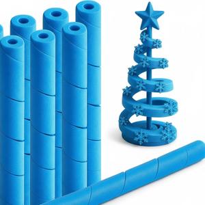 Frienda 8 Pack Spiral Foam Noodles for Crafts, 1.6 x 30 Inch Blue Pool Noodles Foam Tubes Cylinder Rods for DIY Wreaths, Holiday Decorations, Christmas Trees, Modeling, and Crafts Supplies