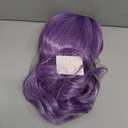MapofBeauty 28 Inch/70cm Charming Women Side Bangs Long Curly Full Hair Synthetic Wig (Light Purple)
