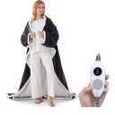 Westinghouse Electric Snuggle Throw Blankets with Foot Pocket, Wearable Heated Blanket with Sleeves, 6 Heating Levels & 2 to 10 Hours Heating Time Settings, 50 * 70"+18", Grey