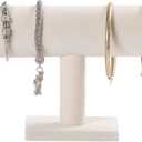 Pangkeep Bracelet Holder,Bracelet Organizer Display Stand,Velvet T-bar Jewelry Display Stand for Selling (Beige)