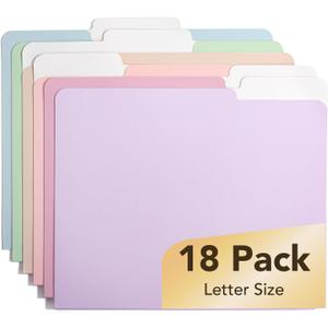 Mr. Pen- File Folders, 18 Pack, Morandi Colors, 1/3-Cut Tab, File Folders Letter Size, Colored File Folders, Office File Folder
