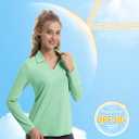 FKEEP Women's Tennis Golf Shirt Long Sleeved Top Sport Activewear V-Neck Workout Athletic (XXL)
