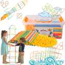 ZOZOPLAY Straw Constructor STEM Building Toys 400 Piece Straws and Connectors Building Sets Colorful Motor Skills Interlocking Plastic Engineering Toys Best Educational Toys Boy & Girl