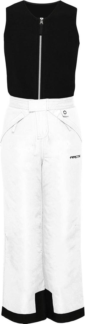 Arctix Kids Limitless Fleece Top Bib Overalls, White, Small Husky