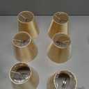 Set of 6 Small Lamp Shades, Clip on Drum Lamp Shade for E14 Bulbs, Gold Fabric Lampshade Replacement for Table Floor Wall Ceiling Chandelier Lamps, 3.7x5.6x5.1inch
