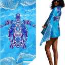 Microfiber Thin Lightweight Beach Towel Sand Free Quick Dry Absorbent Compact Towels for Swimming Pool Camping Beach Accessories Large Easy Pack Travel Things for Vacation Essentials Adult Gift (32x71 inch, Turtle Waves)