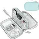 FYY Electronic Organizer, Travel Cable Organizer Bag Pouch Electronic Accessories Carry Case Portable Waterproof Double Layers All-in-One Storage Bag for Cable, Charger, Phone, Earphone, Mint Green