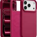 Magnetic for iPhone 17 Pro Case 6.3", Premium Liquid Silicone Case,[Compatible with Magsafe][Soft Anti-Scratch Microfiber Lining],Slim Thin Shockproof Phone Cover-Red