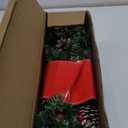Pre-lit Christmas Garland, 9FT Holiday Artificial Decor with Red Berries & Pine Cone for Stairs Wall Door, Indoor Outdoor Garland with Battery Operated Timer