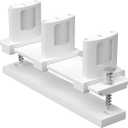 Sliding Closet Door Floor Guide with Riser Plate, Adjustable Bypass Door Guide, Upgraded 3-Roller Design White, 1 Pack