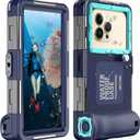 Underwater Snorkeling Diving Phone Case for iPhone 16/15/14/13/12/11 Pro Max Samsung Galaxy S25/S24/S23/S22[50ft/15m] Professional Scuba Dive Waterproof Case Underwater Photo Video Cover (Blue/Teal)