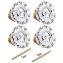 newliplace 2 Pack Mortise Lock Glass Door Knobs Replacement Set with Spindle, Antique Brass Crystal Door Knobs for Replacing Broken Old Vintage Lock Sets on Interior Door, Antique Brass Finish