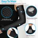 KEKING Lymphedema Compression Arm Sleeve with Gauntlet for Women Men, 20-30 mmHg Medical Graduated Compression Arm Brace, Full Arm Support Brace for Pain Relief, Arthritis, Swelling, Single Black 3XL