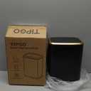 TIPGO Bathroom Trash Can with Lid, 2.1 Gallon / 8 Liter Small Garbage Can, Press Top Bin, Stainless Steel Wastebasket with Pop-Up Lid for Bedroom, Living Room, Office (Black)