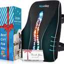 Lumbar Support Pillow for Office Chair Car, Gaming Chair Lower Back Pain Relief Memory Foam Cushion with Greeting Card,3D Mesh Cover Ergonomic Back Rest, Birthday Gift for Dad, Stocking Stuffers, Full Back Gift Box-17'*16'*5'