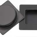 Homdiy MC009-70BK Sliding Door Pull Black Flush Pull 2 Pack - Square Handle for Closet, Cabinet, Pocket Door - Recessed Finger Pulls