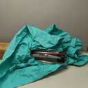 10FT Solar Umbrella 32 LED Lighted Patio Umbrella Table Market Umbrella w/Tilt and Crank, UV-Resistant Outdoor Umbrella for Pool, Garden, Deck, Turquoise Blue