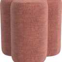 HomePop 18" Clover Ottoman - Pink Chenille, 18.3"D x 18.3"W x 18.3"H