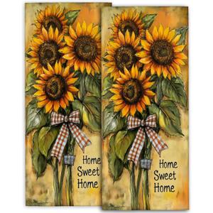 Sunflower Hand Towels - 2 Pack, 14.5" X 28",Soft Microfiber Polyester Rustic Farmhouse Flower Towel Set with Floral Pattern,for Artistic Bathroom Kitchen Spa Hotel Decor Gifts Women Girls
