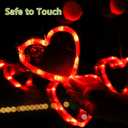 2 x 3Pcs Valentine's Day Window Lights, Red Heart Shaped Valentine's Day Window Decorations Battery Powered Hanging Romantic Lights with Suction Cup&Timer for Valentines Day Wedding Anniversary Home Decor