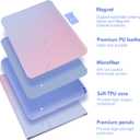 Case Keyboard for 11 inch iPad 11th (A16, 2025) / 10th Generation,Mouse and Detachable Wireless 7 Color Rainbow Backlight Magnetic Keyboard,Premium PU Leather Cover with Auto Sleep/Wake,Fantasy Ombre