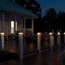 VOLISUN Solar Post Cap Light Outdoor Waterproof 12pack,Solar Fence - Post Lights for 4x4 5x5 6x6 Wooden/Vinyl Post,White Deck Cap Light Solar Powered with Warm White for Garden/Patio/Porch