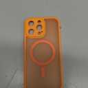 TOCOL Magnetic for iPhone 15 Pro Max Case, Upgraded Full Camera Protection, Compatible with Magsafe, Drop Protection, Translucent Matte Back Phone Cover 6.7 inch（Orange）