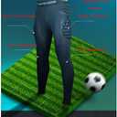 Mens Padded Compression Pants Football Girdles Athletic Leggings for Soccer Basketball Paintball Hockey, Large, Black