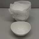 Samsle Porcelain Small Serving Bowls, 10 Ounce Dessert Bowls for Ice Cream Snacks Appetizer Candy Dishes, Dishwasher Safe Durable Ceramic White Bowl for Party, Set of 6 (5.5 inch)