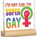 Pride Month Decorations LGBTQ Pride Gifts Rainbow Gifts for Gay Lesbian Bisexual Transgender Queer Pansexual LGBTQ Home Bedroom Kitchen Decor Celebration Acrylic Sign