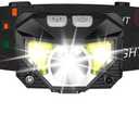 LHKNL Headlamp Flashlight, Lumen Ultra-Light Bright LED Rechargeable Headlight with White Red Light, Waterproof Motion Sensor Head Lamp,8 Modes for Outdoor Camping Running Hiking Fishing (Black)