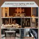 5CCT Slat Wall Lights for Wood Panels, 2700K5000K Dimmable, 1100LM 12W 6Pcs Adhesive Black LED Lights for Acoustic Panels, Touch Control5CCT Black16"+24"+40"*2