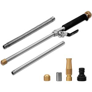 Hydro Jet High Pressure Power Washer-high pressure cleaning tool Extra Long Extendable Wand,Flexible Water Hose Universal Nozzle,Gutter Patio Car Pet Window Cleaning tool black