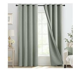 NICETOWN 100% Blackout Window Curtain Panels, Full Light Blocking Drapes for Nursery, 78-inch Drop Thermal Insulated Draperies (Greyish Green, 1 Pieces, 55-inch Wide Per Panel)