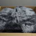 Andency 6'x9' Shag Area Rug for Living Room, Tie-Dyed Dark Grey Soft Fuzzy Plush Indoor Carpets for Bedroom, Non Skid Fluffy Faux Fur Rug for Nursery Kids Boys Girls Room