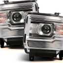 Headlights Compatible with 2014-2019 Sierra 1500/2500/3500 w/o DRL Driver and Passenger Side Front Headlamp GM2502390 GM2503390 GM2502394 GM2503394